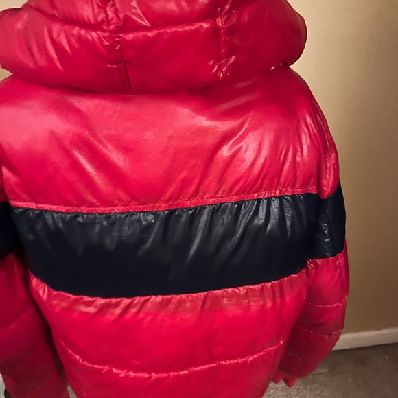 Red and blue bubble coat - Picture 3 of 11